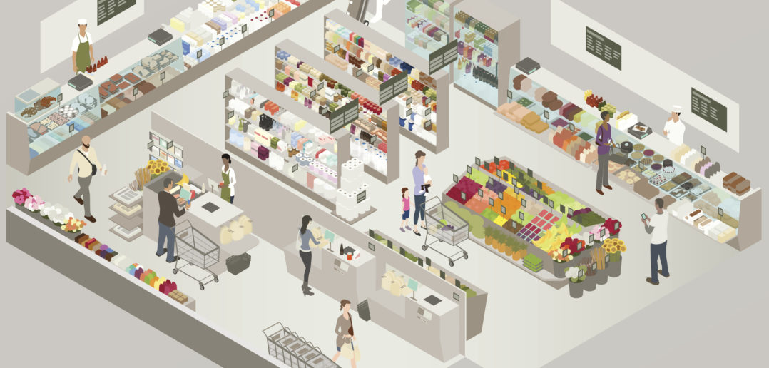 Grocery Store Cutaway Illustration © mathisworks/Getty Images